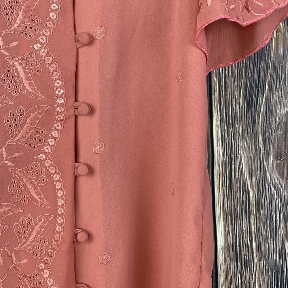 Beautiful Vintage Rose Colored Rae Hepburn Blouse- Size Med - Picture 5 of 12